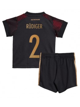 Deutschland Antonio Rudiger #2 Auswärts Trikotsatz für Kinder WM 2022 Kurzarm (+ Kurze Hosen)